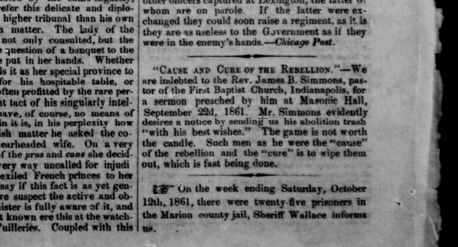 October 21, 1861, Indiana State Sentinel, Volume 21, Number 21